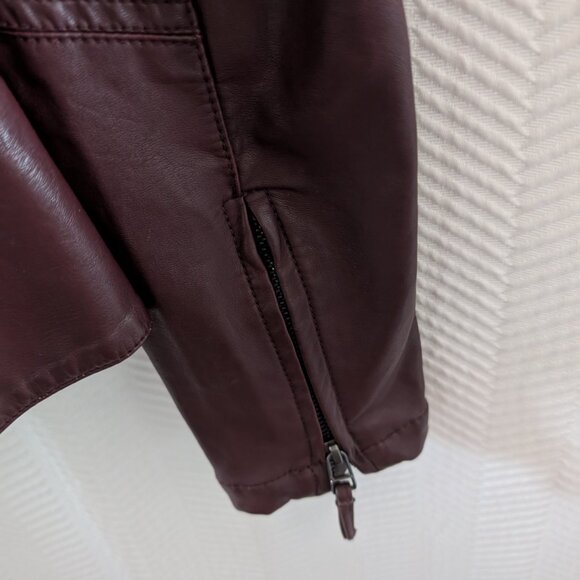 BlankNYC Faux Leather Moto Jacket NWOT Burgundy Oxblood Medium Biker - Picture 9 of 12